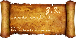 Zelenka Kocsárd névjegykártya